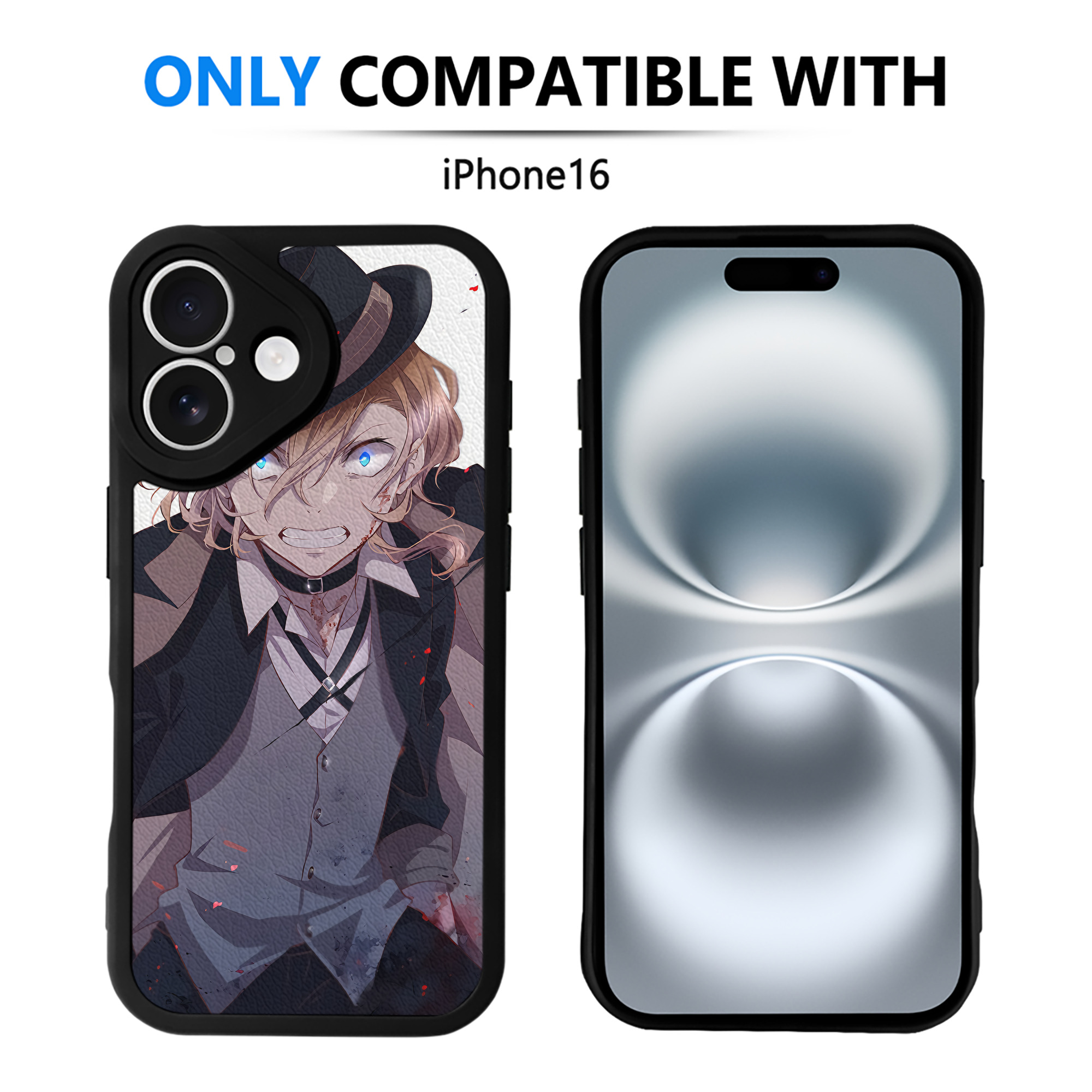 （画像用） 文豪ストレイドッグス Bungo Stray Dogs 【iPhone 16シリーズ対応】シリコンスマホケース（レザー調） 材質：シリコン